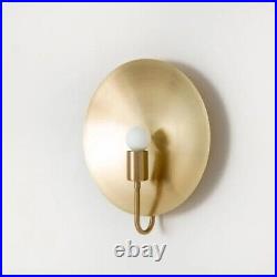 Mid Century Vintage Style Dome Shades Wall Sconce Modern Raw Brass wall light